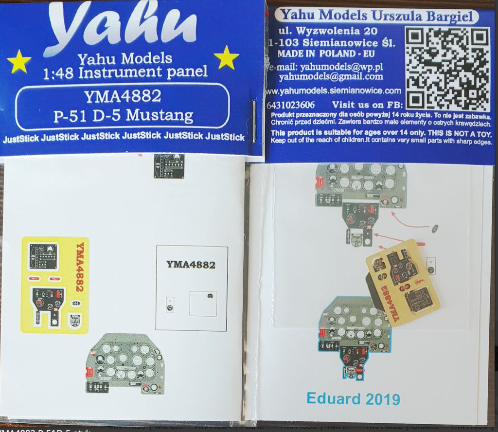 Yahu Models YMA4882 P-51D-5 Mustang Instrument Panel 1:48