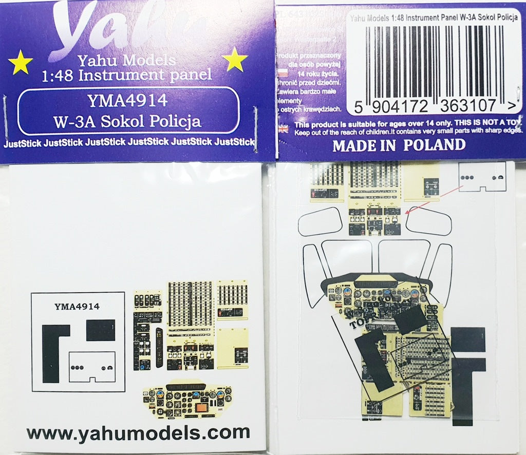 Yahu Models YMA4914 1:48 W-3A Sokol Policja instrument panel