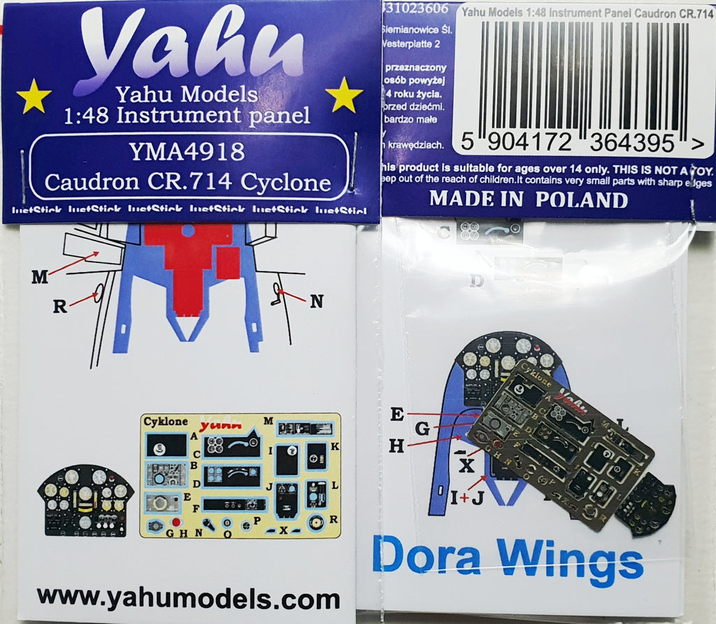 Yahu Models YMA4918 1:48 Caudron 714 instrument panel