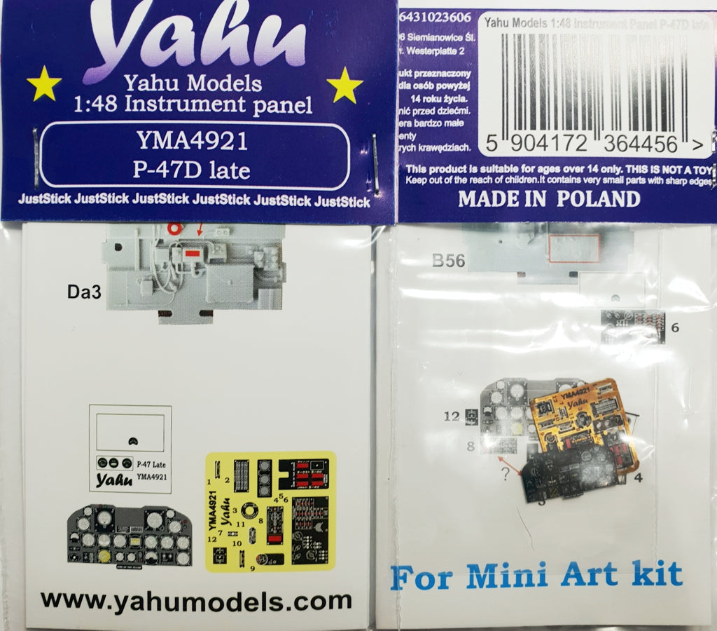 Yahu Models YMA4921 1:48 Republic P-47D Thunderbolt Late instrument panel