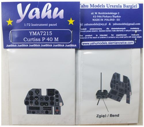Yahu Models YMA7215 1:72 Curtiss P-40M Photoetched instrument panels