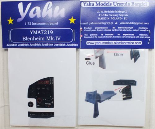 Yahu Models YMA7219 1:72 Bristol Blenheim Mk.IV Photoetched instrument panels