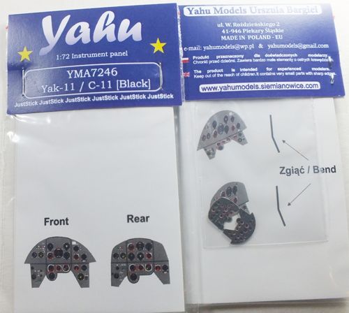Yahu Models YMA7246 Yakovlev Yak-11 Moose Instrument Panel 1:72