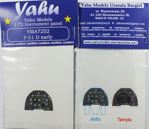 Yahu Models YMA7252 1:72 North-American P-51D Mustang PE Instr.