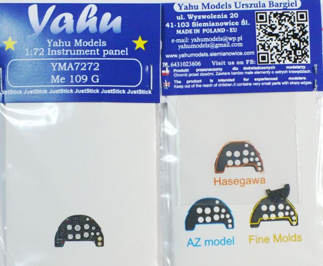 Yahu Models YMA7272 Messerschmitt Bf-109G-6+ Instrument Panel 1:72