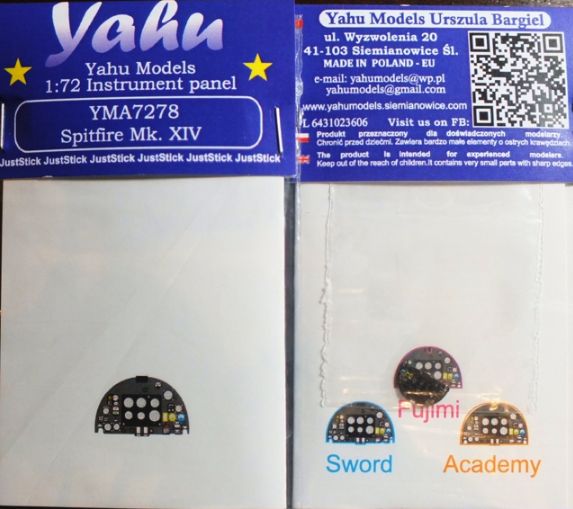 Yahu Models YMA7278 Spitfire Mk.XIVC/E Instrument Panel 1:72