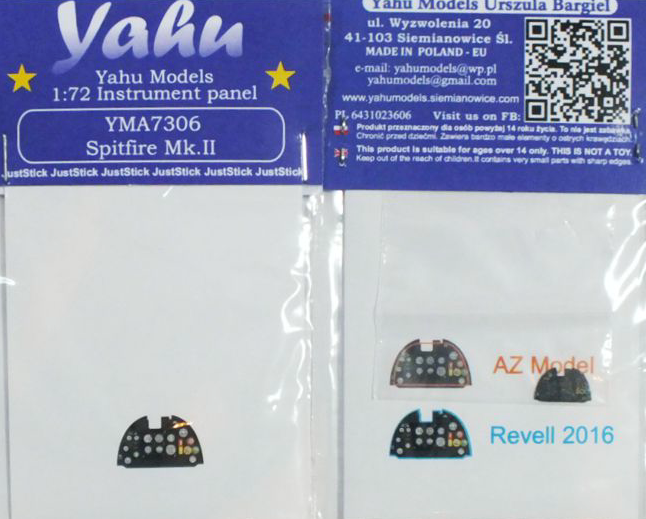 Yahu Models YMA7306 1:72 Spitfire Mk.II PE Instr.