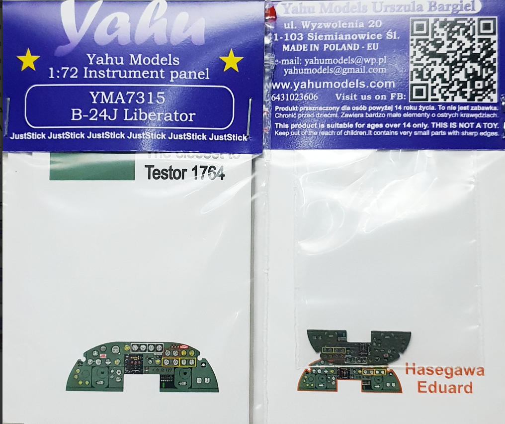 Yahu Models YMA7315 1:72 Consolidated B-24J Liberator instrument panel