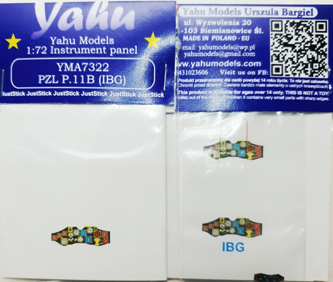 Yahu Models YMA7322 1:72 PZL P.11B instrument panel