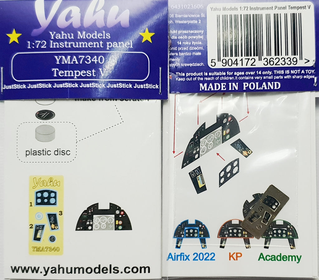 Yahu Models YMA7340 1:72 Hawker Tempest Mk.V instrument panel