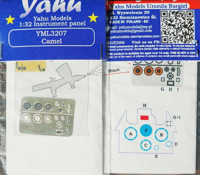 Yahu Models YML3207 Sopwith F.1 Camel Instrument Panel 1:32