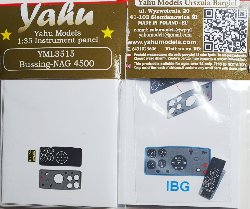 Yahu Models YML3515 1:35 Bussing-NAG L-4500A/L-4500S instrument panel