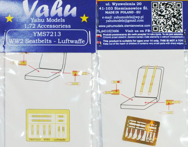 Yahu Models YMS7213 1:72 WWII seatbelts