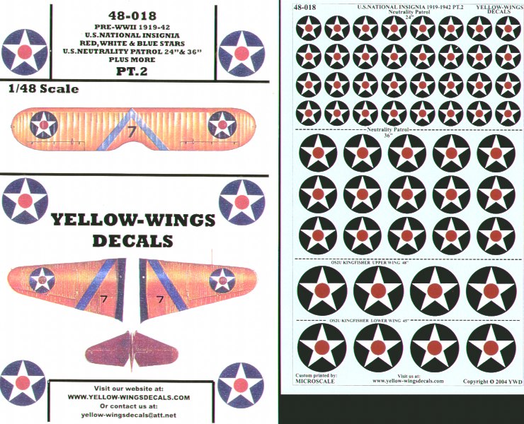 Yellow Wings YW48018 1:48 US National Insignia Part 2
