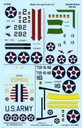 Yellow Wings YW72038 Multi-Aircraft Series 2 (SBD-2 F3F-2 SB2U-2) 1:72