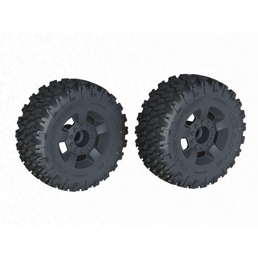 Arrma dBoots 'Ragnarok MT' Tire Set Glued, Black (2) ARA-1383