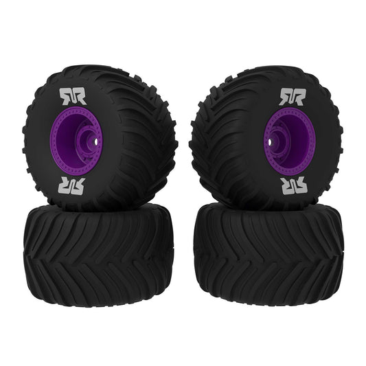 Arrma dBoots Chevron MT Tire Set Glued, Purple (2 Pairs): GROM ARA-2611