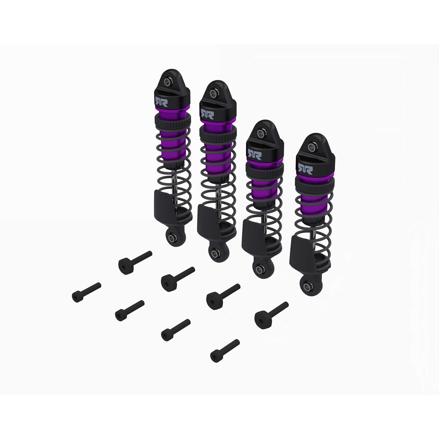 Arrma Shock Set, Front/Rear Assembled, TBC cSt Oil, Purple (4Pcs): ARA-2762