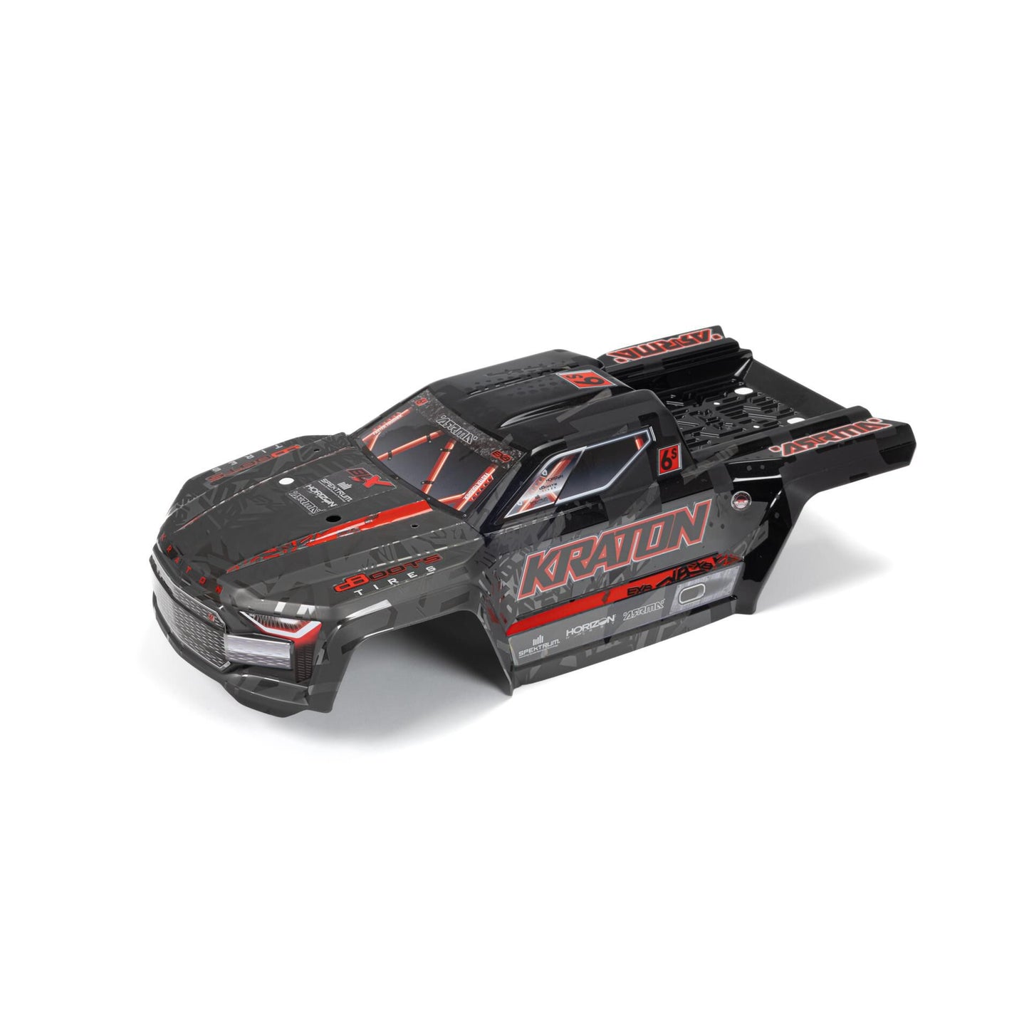 Arrma KRATON 6S EXB Painted Decalled Cut Body, Black / Red ARA406169