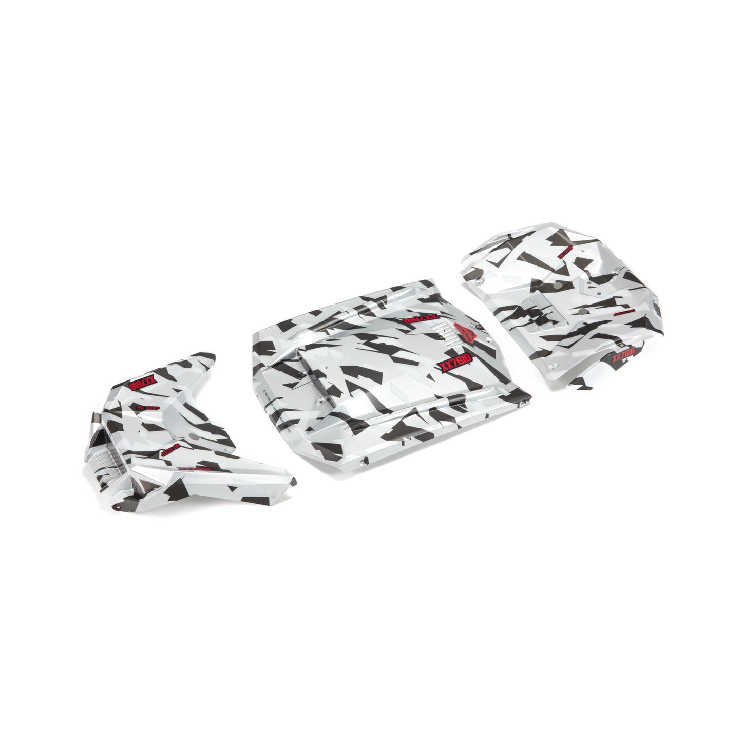 Arrma Exterior Body Panels Painted, White Camo: FIRETEAM ARA411022