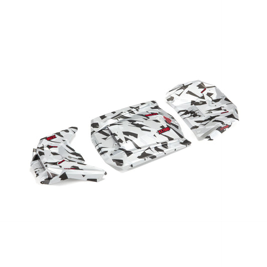 Arrma Exterior Body Panels Painted, White Camo: FIRETEAM ARA411022
