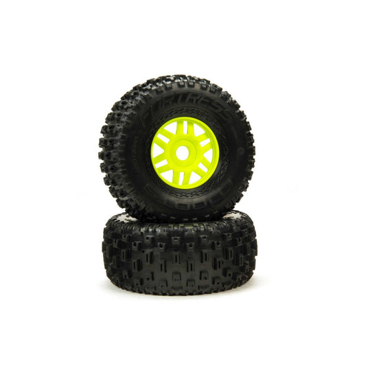 Arrma dBoots 'Fortress' Tyre Set Glued Green (Pair) ARA550068