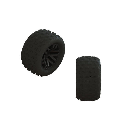Arrma dBoots 'FORTRESS' Tire Set Glued (Black) (2 Pairs) ARA550112