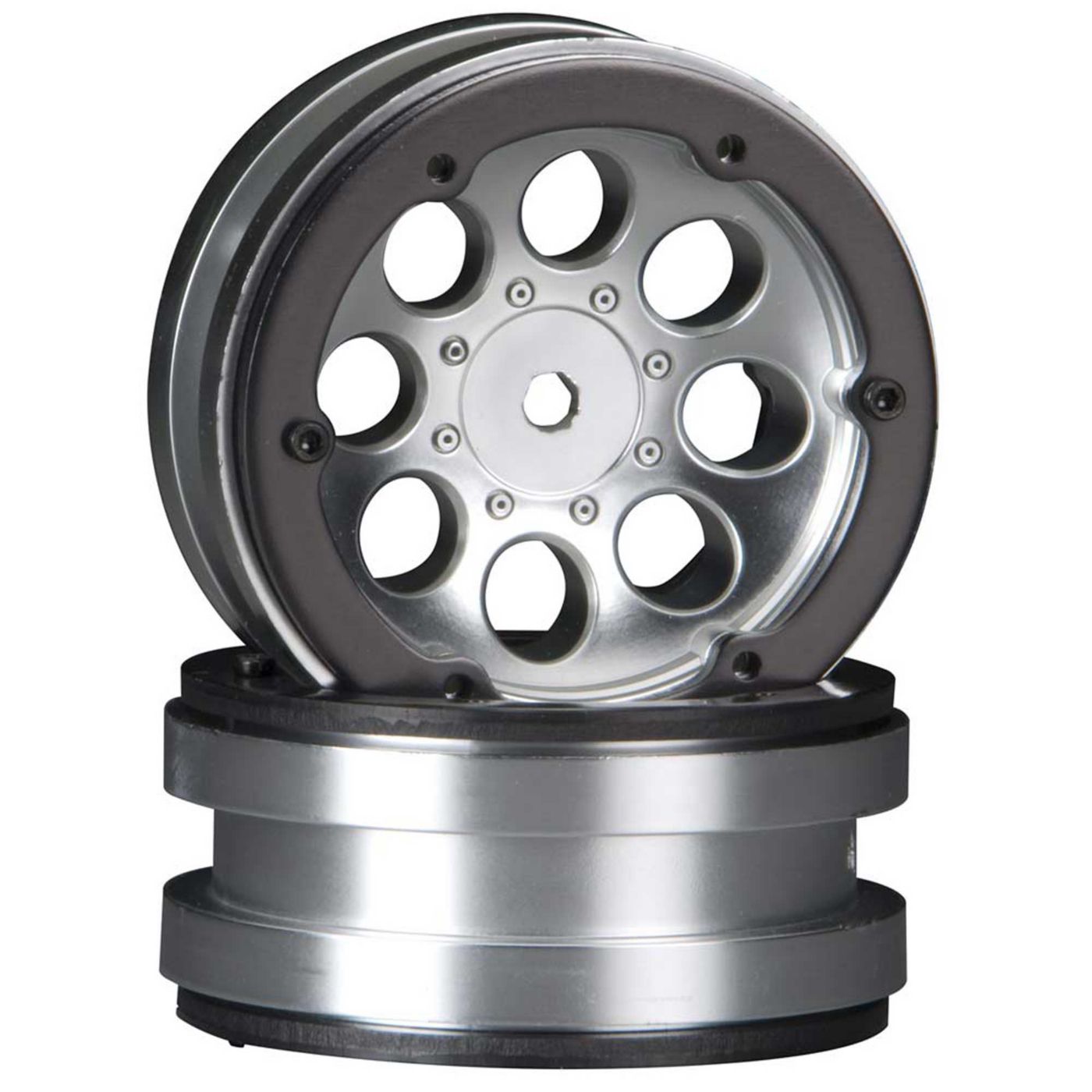 Axial 8-Hole 1.9 Beadlock Wheel Satin Chrome (2) AX8088