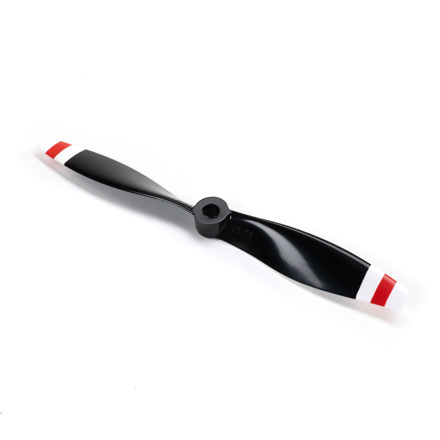 E-flite 9.5 x 7.5 CW Left Propeller, Black with Red and White Tips: EFLP09575BCW