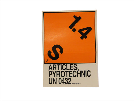 Estes 1.4S Explosives Label with Proper Shipping Name UN0432 ES901426