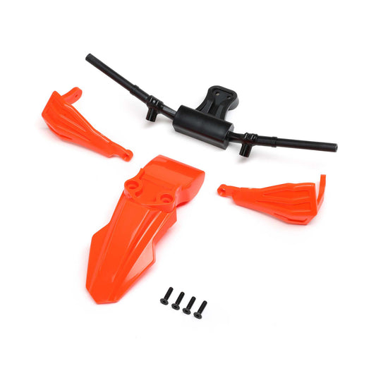 Losi Fender, Handguards & Handle Bars, Orange: PM-SM/MX LOS-2297