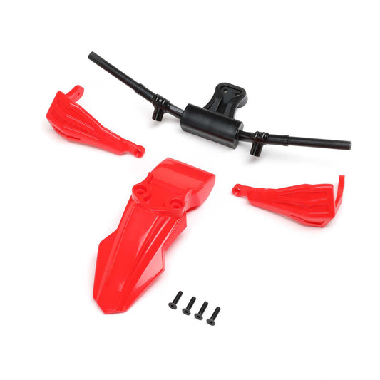 Losi Fender, Handguards & Handle Bars, Red: PM-SM/MX LOS-2307