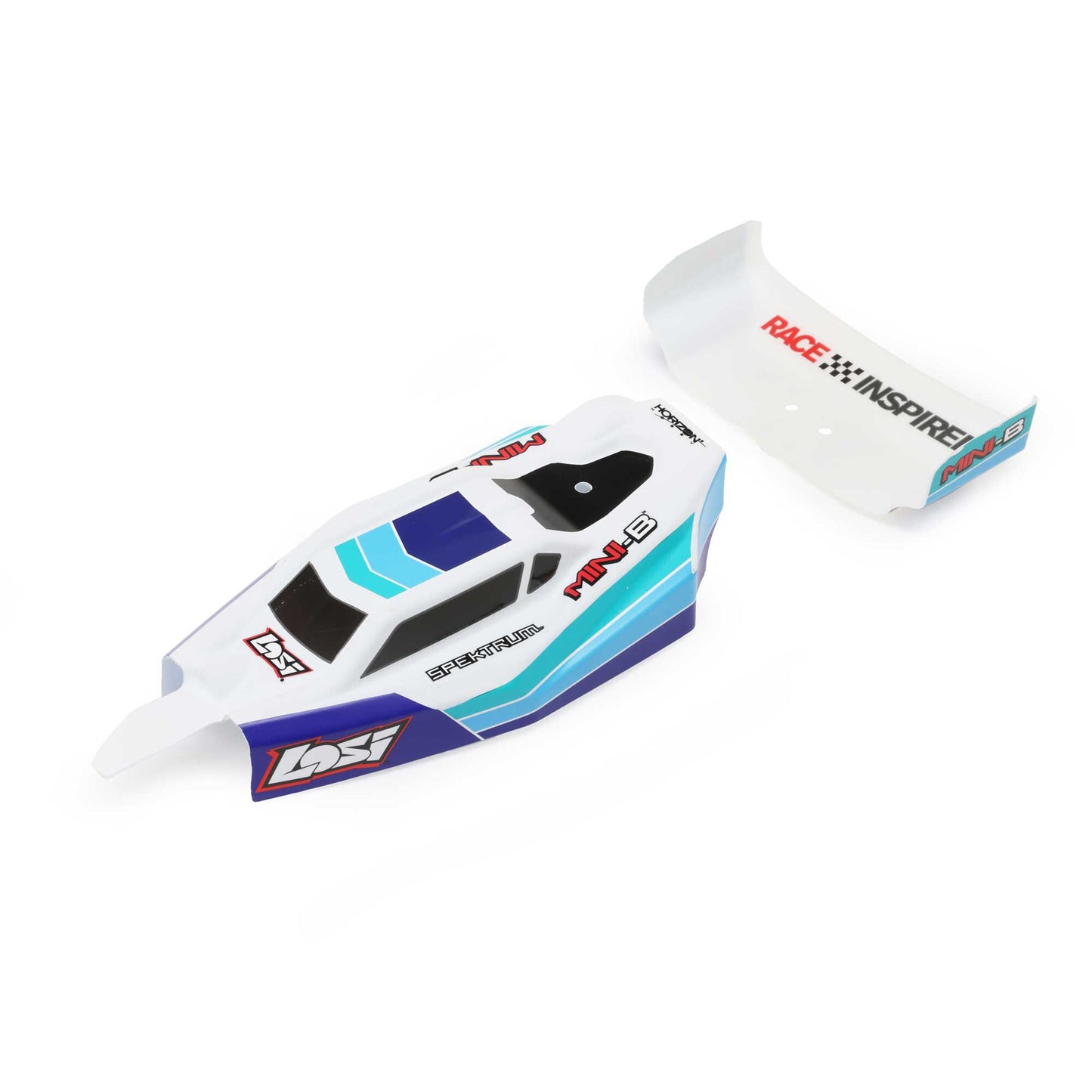 Losi Body & Wing, Blue: Mini-B, BL LOS210025