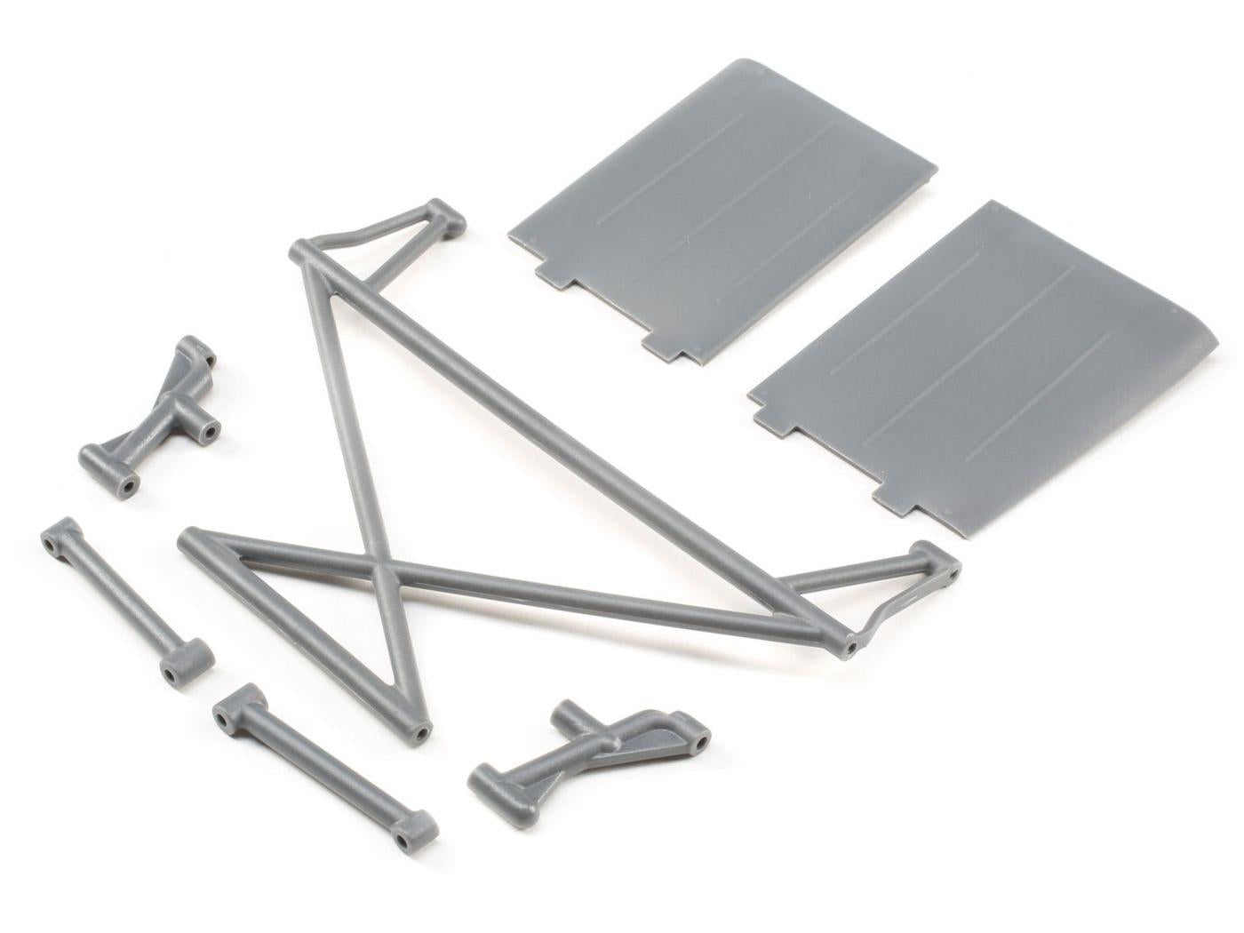 Losi Rear Tower Support,X-Bar,Mud Guards,Grey: Rock Rey LOS230041