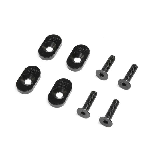 Losi Engine Mount Insert & Screws 20T, Black(4): DBXL 2.0 LOS232138