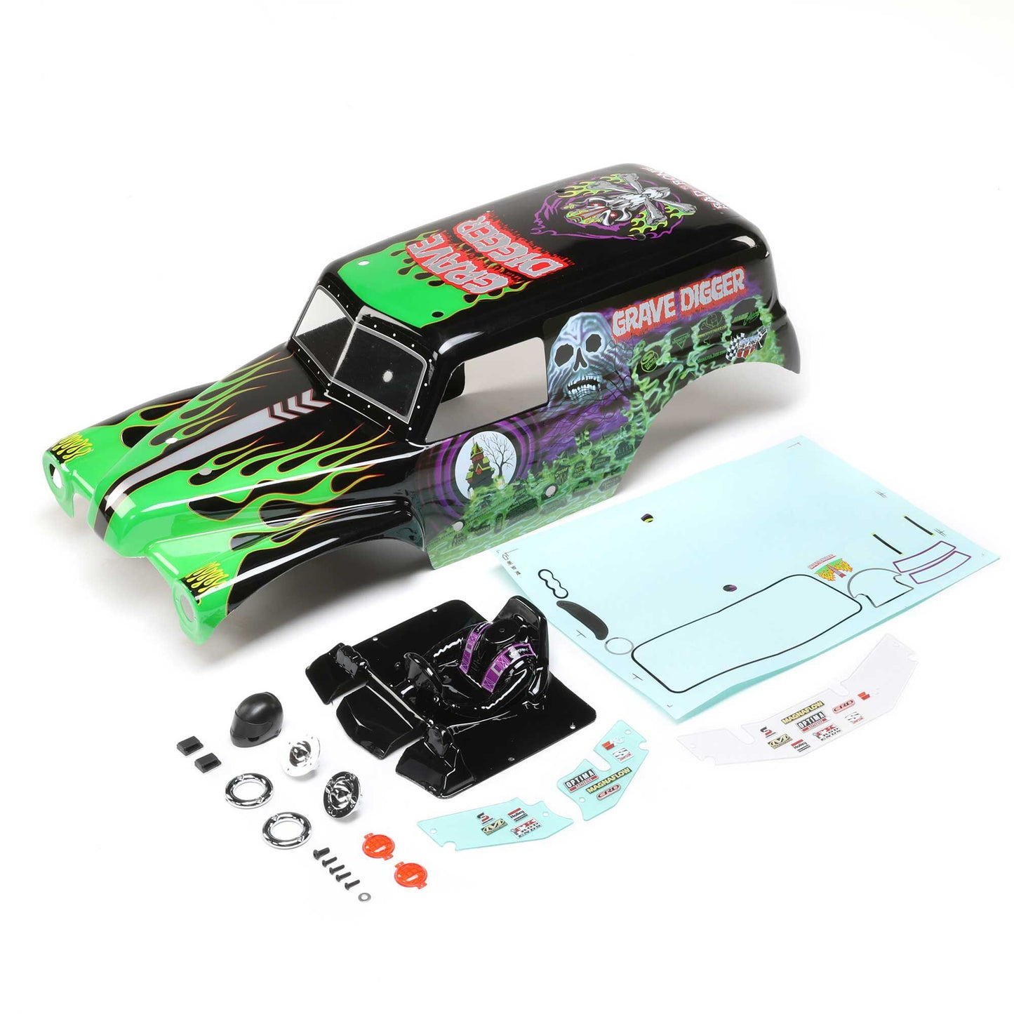 Losi Body Set, Painted, Grave Digger: LMT LOS240013