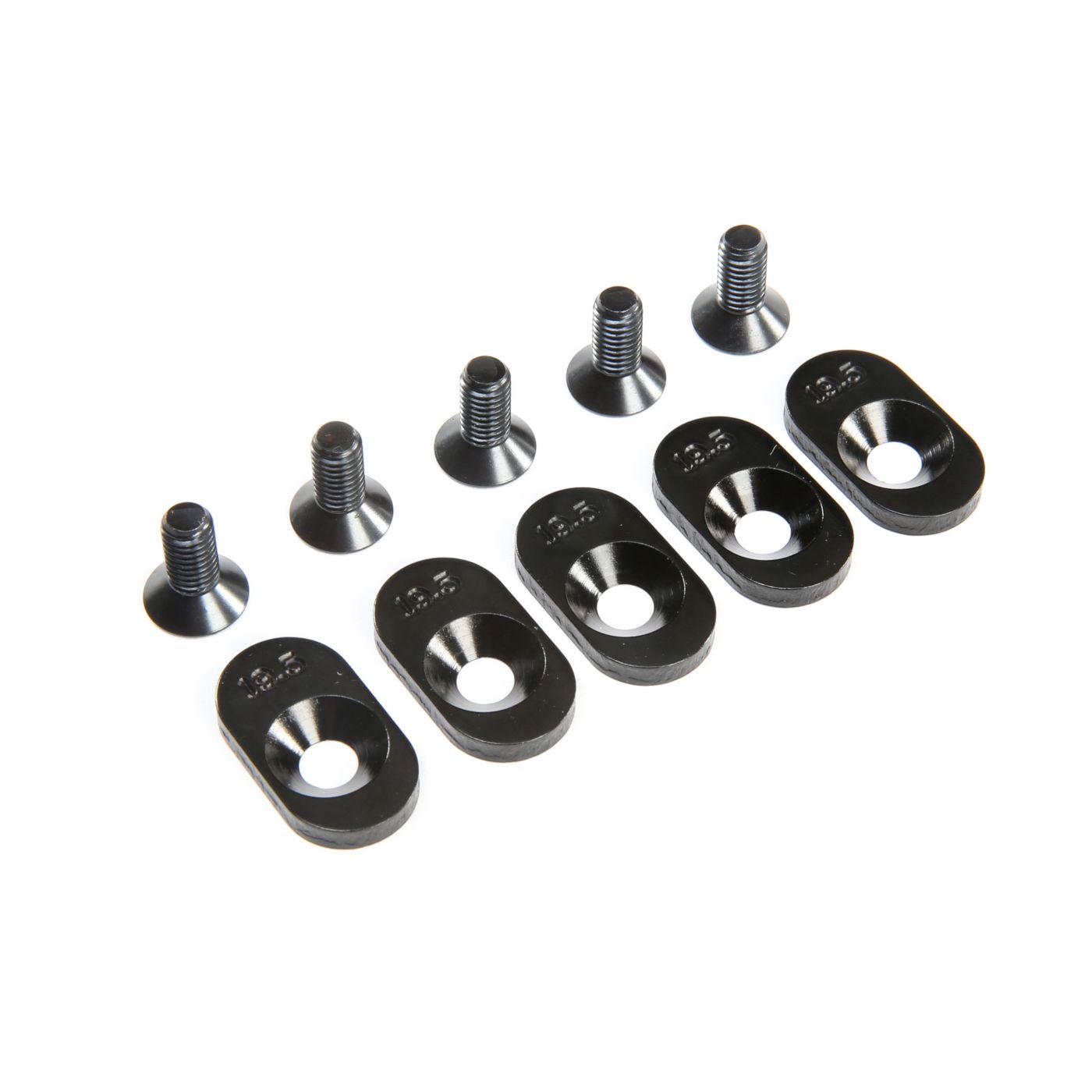 Losi EngineMntInsert&Screws, BLK, 19.5T(5): 5ive-T 2.0 LOS252102