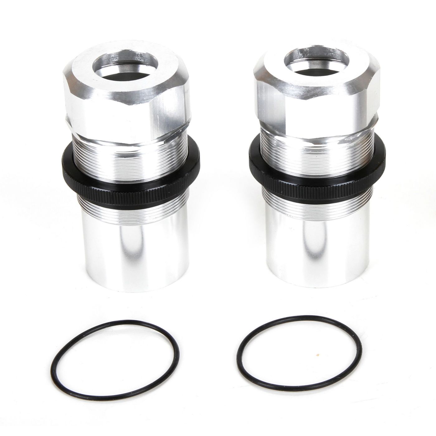 Losi Fr/Rr Shock Body, Cap, AL, Slvr(2): MTXL LOS253019