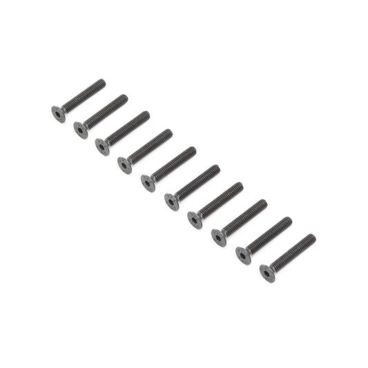 Losi Flat Head Screws, Stl, BO, M4 x 25mm (10) LOS255018