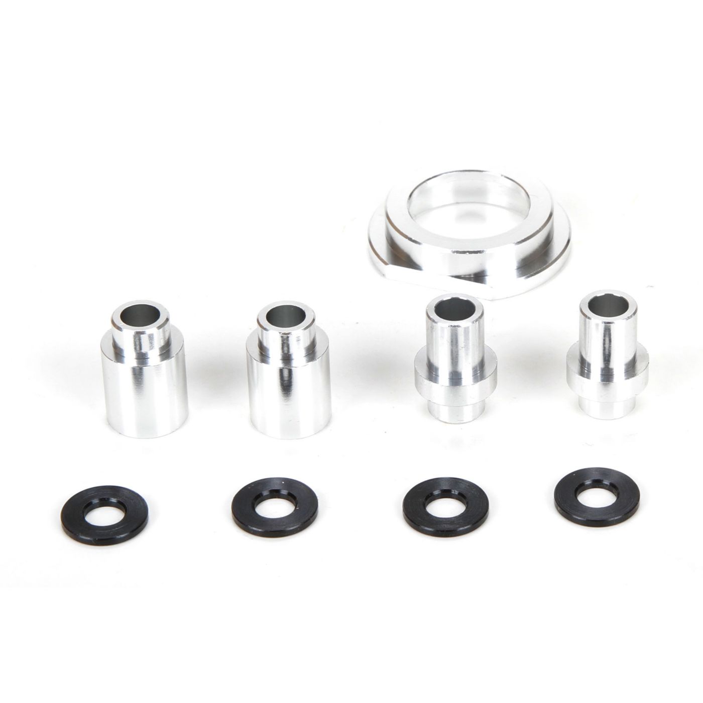 Losi Engine Mount Spacer & Clutch Mount, AL, Slvr: MTXL LOS256008