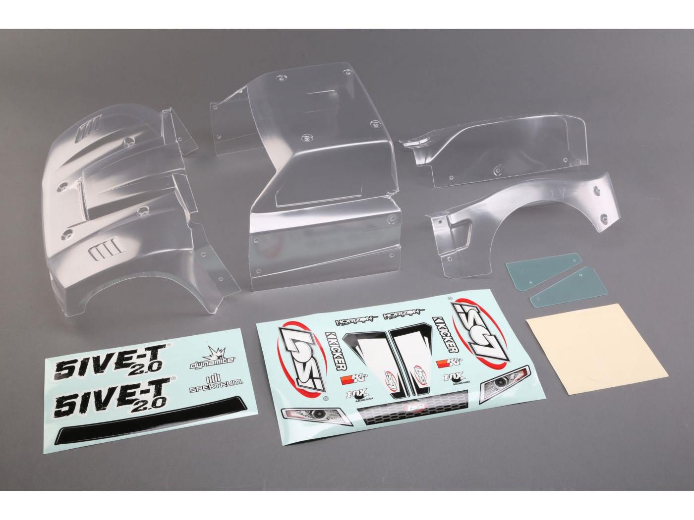 Losi Complete Body Set, Clear: 5ive-T 2.0 LOS350006