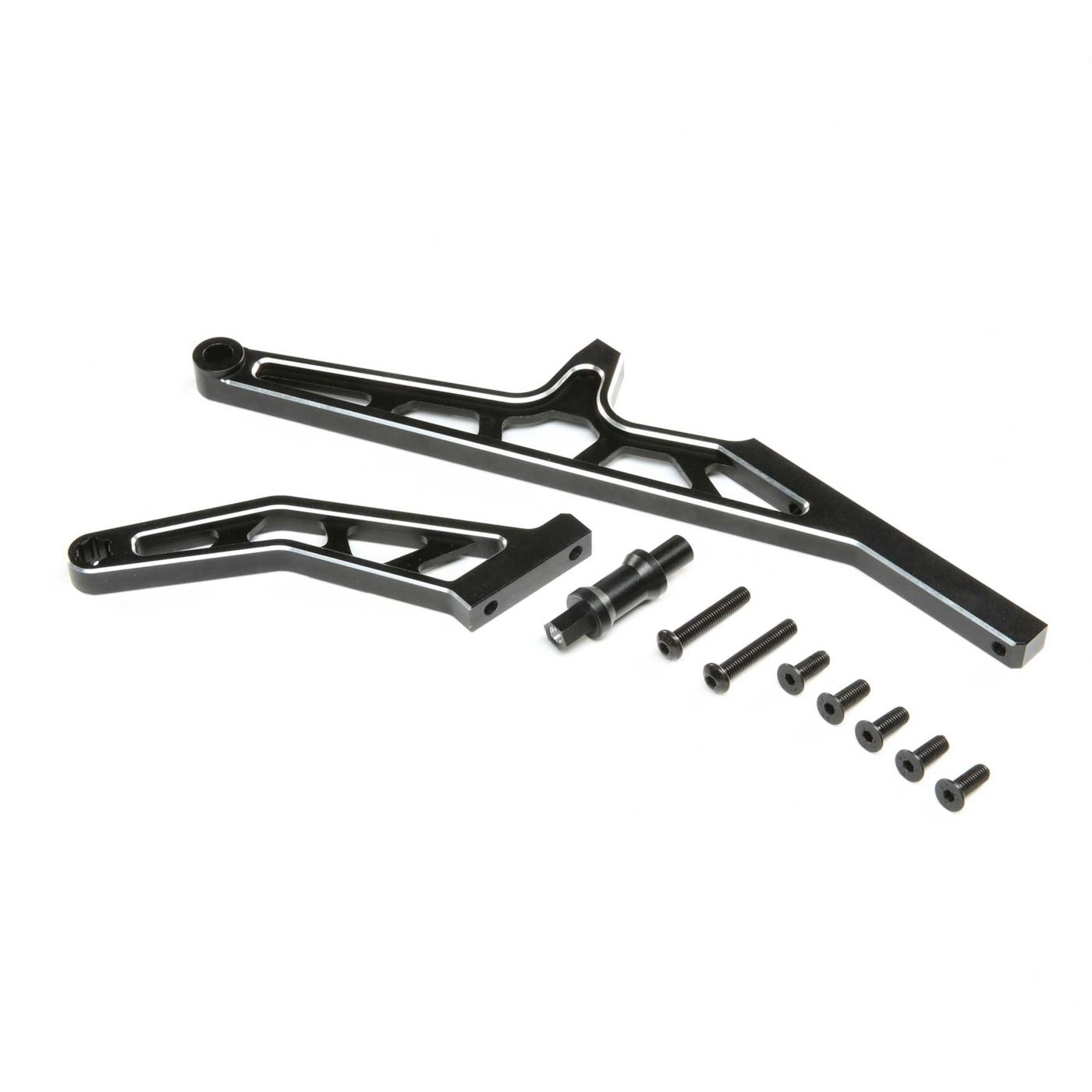 Losi Chassis Brace Set,Rear,Aluminum, Black: DBXL-E 2.0 LOS351015