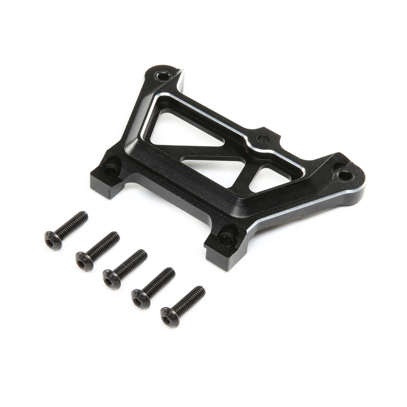 Losi Front Top Plate, Aluminum, Black: DBXL-E 2.0 LOS351018