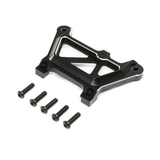 Losi Front Top Plate, Aluminum, Black: DBXL-E 2.0 LOS351018