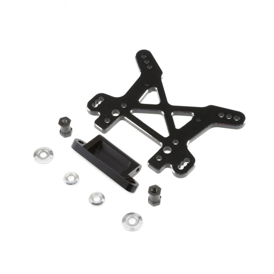 Losi Shock Tower, Front, Black, Aluminum: DBXL, MTXL LOS354004