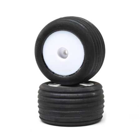 Losi Directional Tires, FR, Mntd, Wht (2): Mini-T 2.0 LOS41014