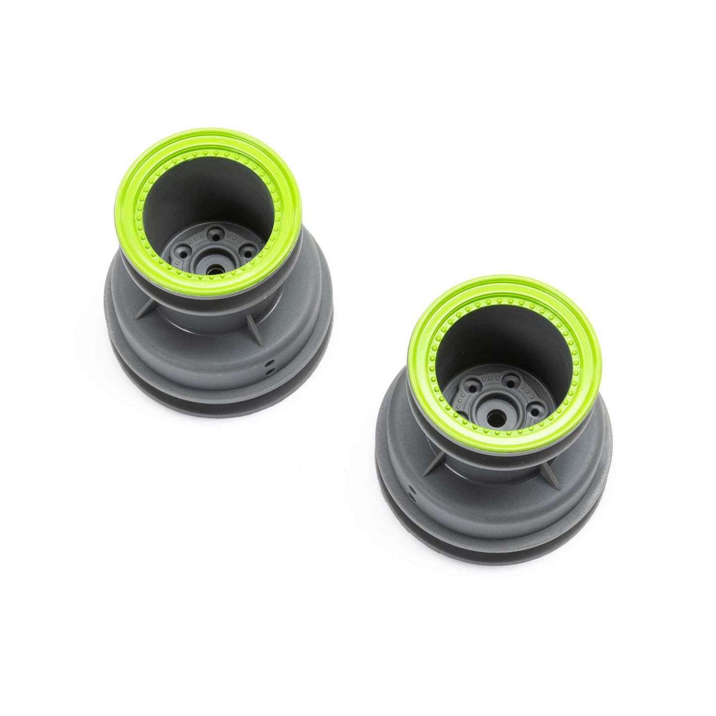 Losi MT Wheel, Green Beadlock, Lt Grey(2): Mini LMT LOS41044