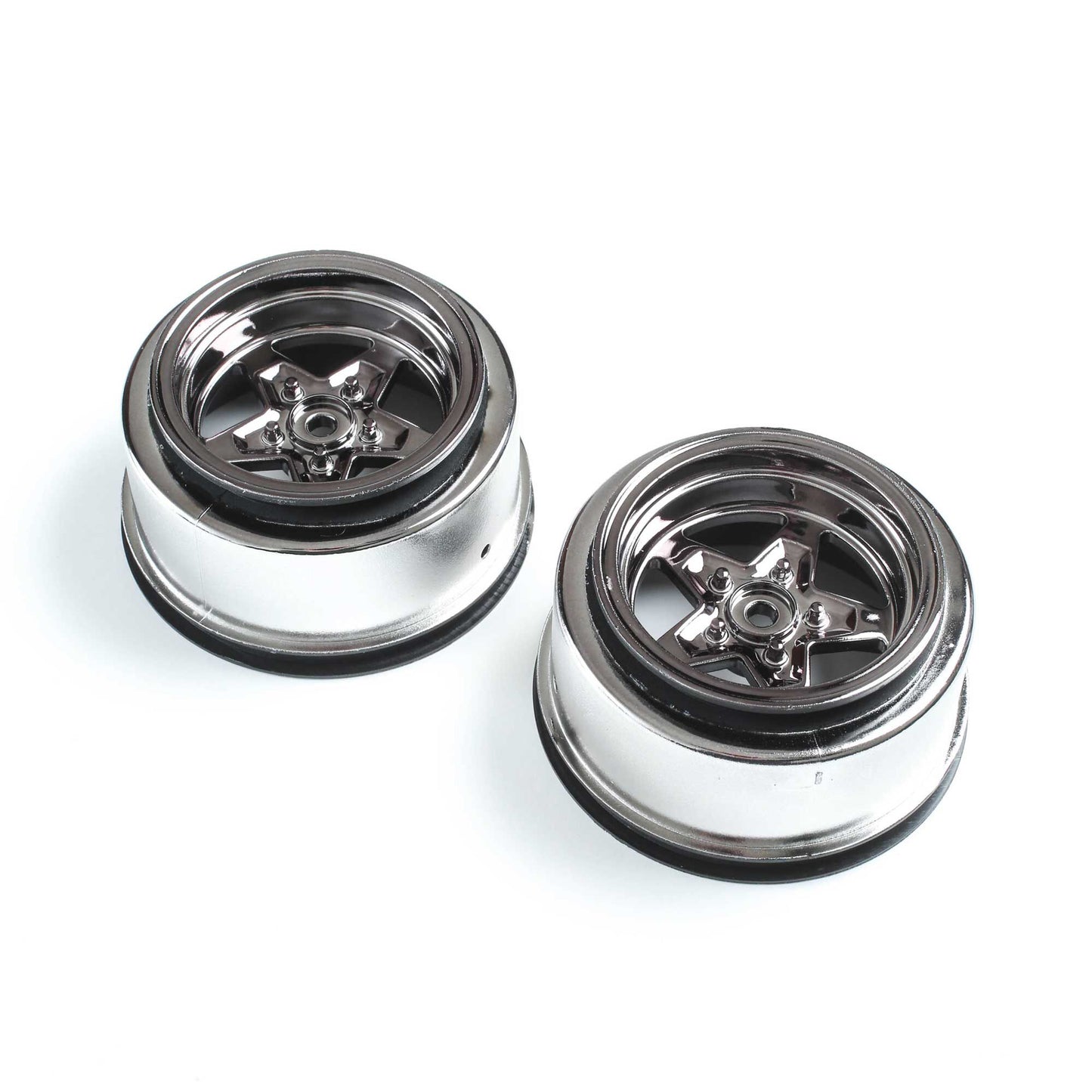 Losi Rear Wheel, Black Chrome (2): 22S Drag LOS43050