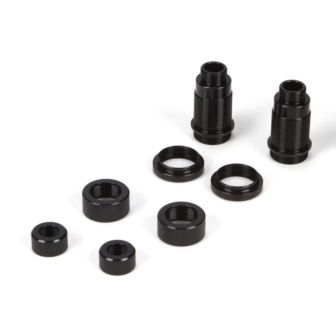 Losi Front Shock Body Set, Al, Black: Mini 8ight,DB LOSB1911