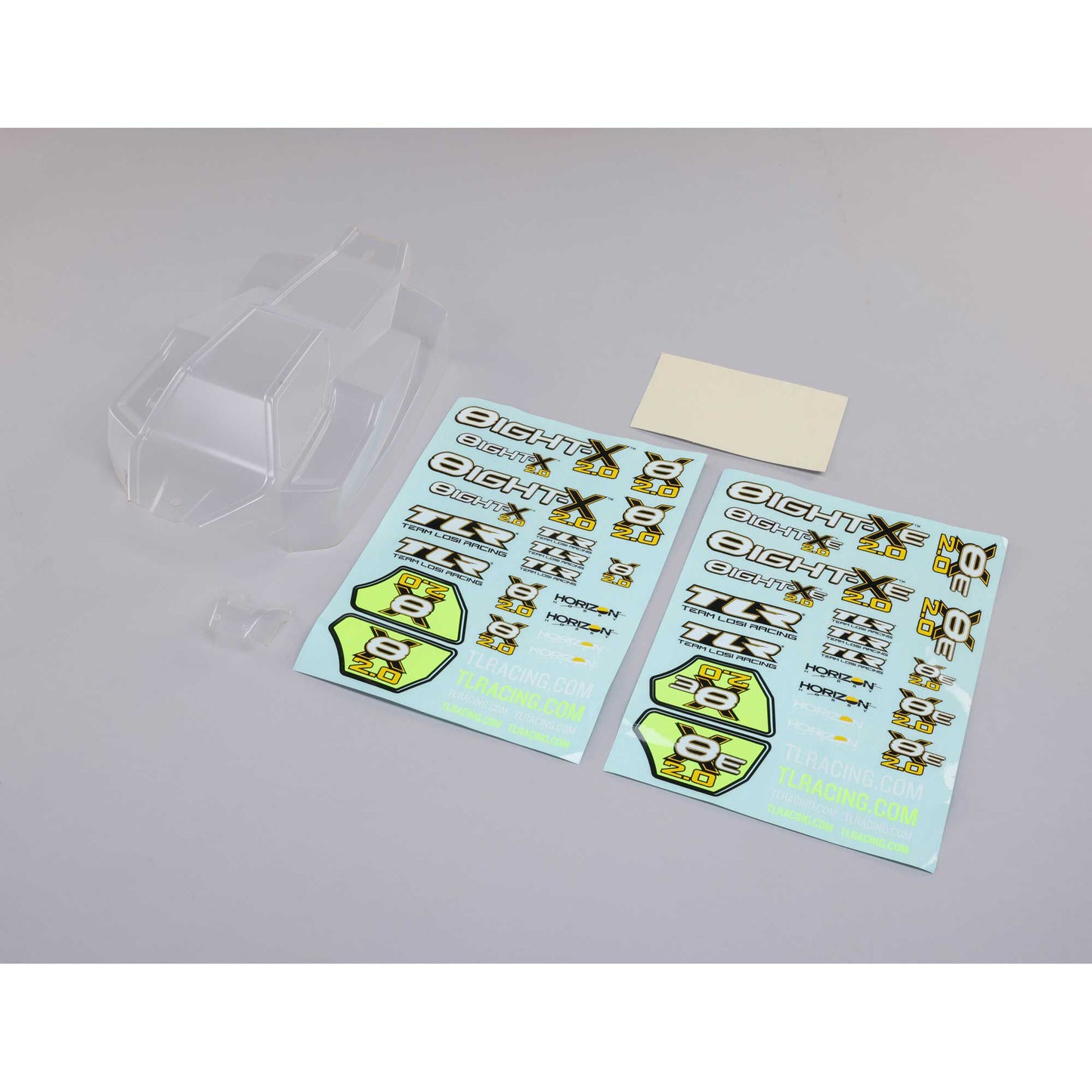 TLR Body Set with Decals, Clear: 8X, 8XE 2.0 TLR240018